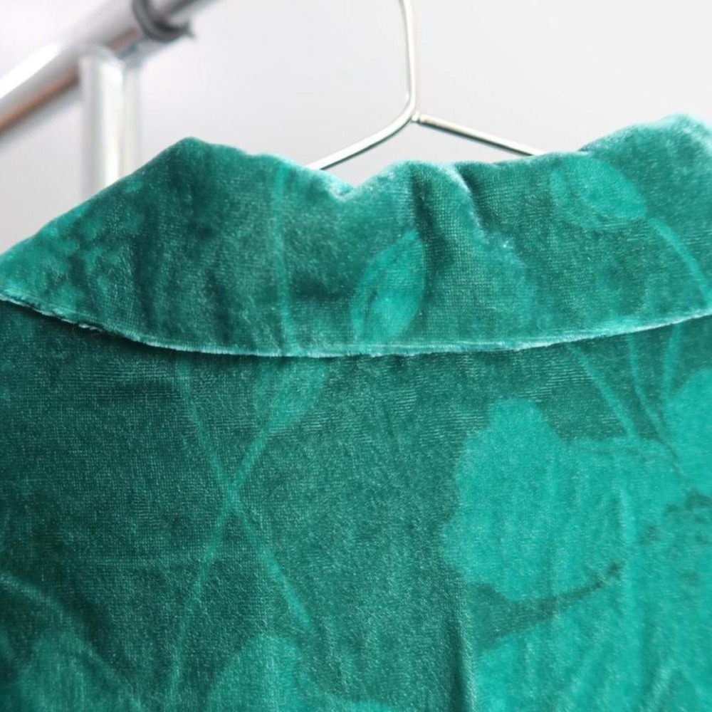 Green velvet Anthropologie‎ Maeve dress #greenvelvet with buttons - Picture 6 of 7
